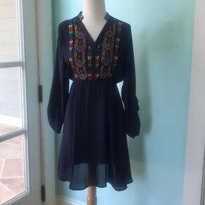 West 36th Navy Boho Dress
